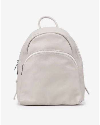 Rucsac dama -  piele naturala - bej deschis - 27x25x10cm