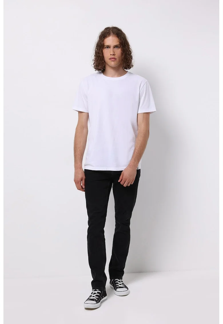 Blugi slim fit cu talie medie - Negru