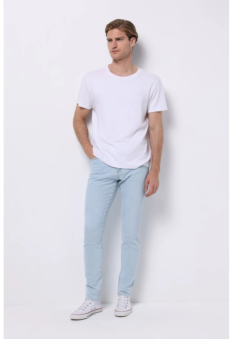Blugi slim-fit cu model uni - Albastru deschis