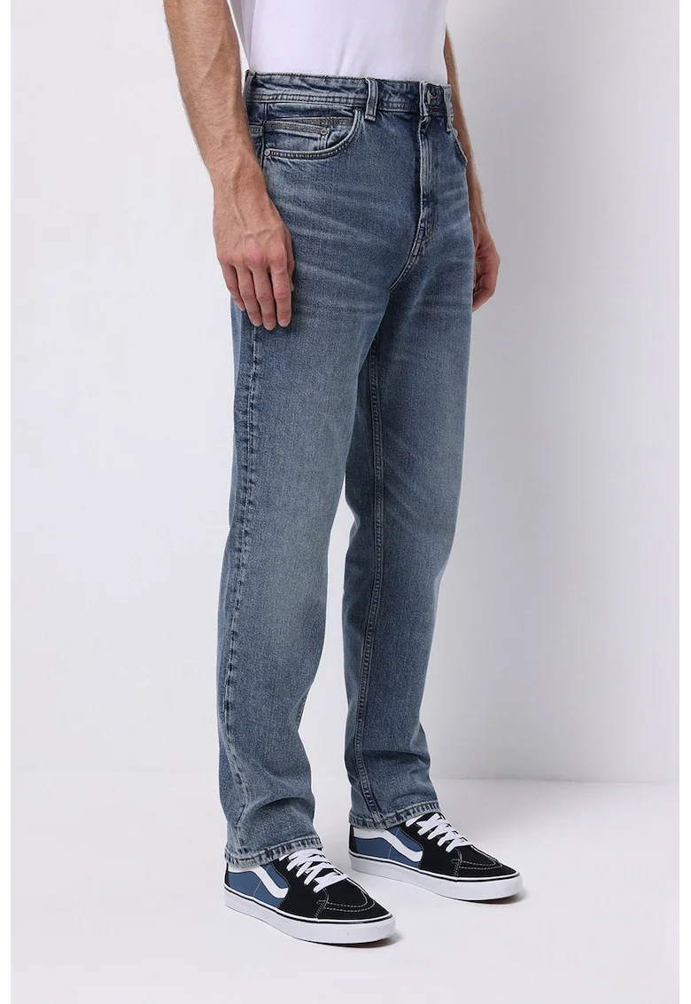 Blugi cu model cu 5 buzunare - Albastru melange