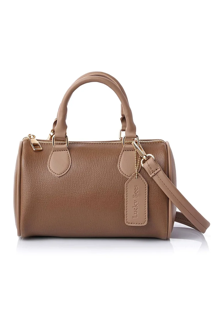 Geanta duffle mica din piele ecologica - Maro camel