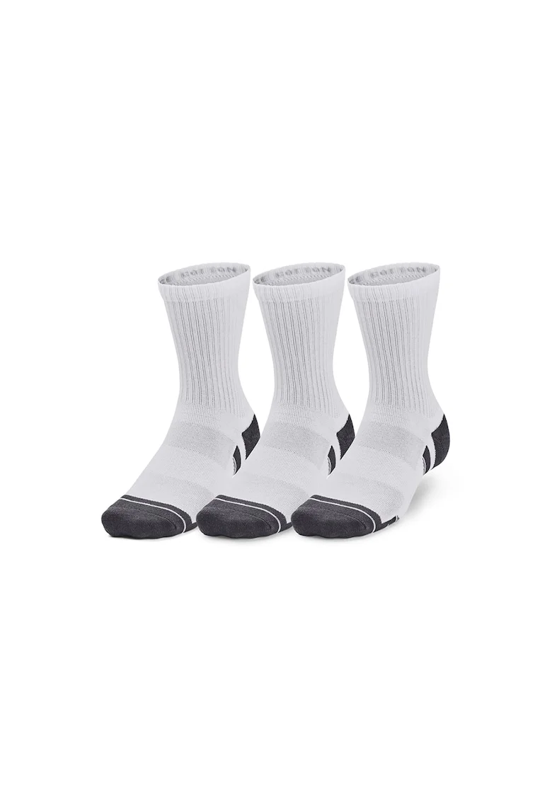 Set de sosete cu detalii logo pentru fitness - 3 perechi - Alb/Gri