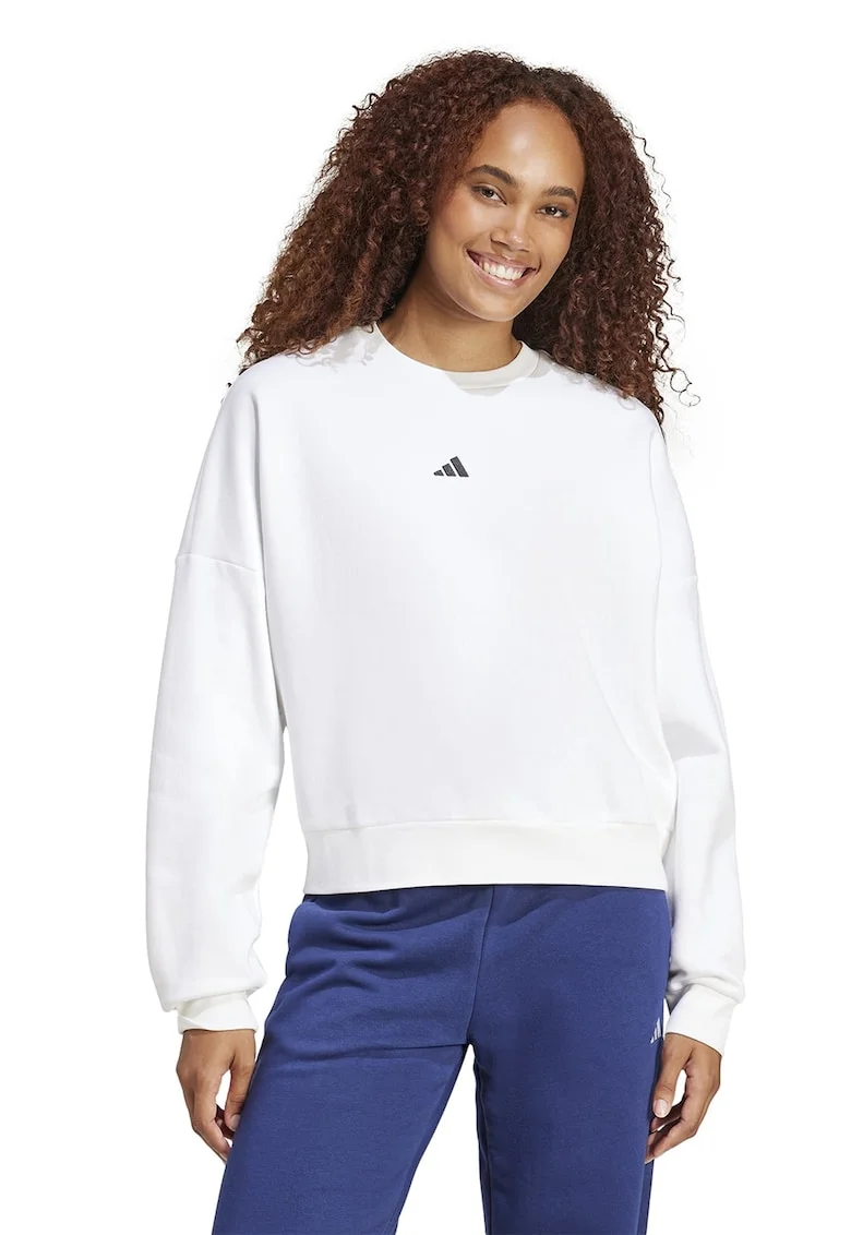 Bluza de trening lejera cu captuseala calduroasa - Negru stins/Alb optic