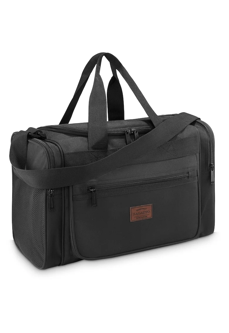 Geanta de voiaj pentru avion - ® - Negru - Unisex - Universala - Multifunctionala - Compatibila Wizz Air si RYANAIR - Fermoar dublu - Impermeabila - Curea de umar reglabila - Atasabila valiza - Usoara - Spatioasa - Nylon/Poliester - 40x20x25 cm  ...