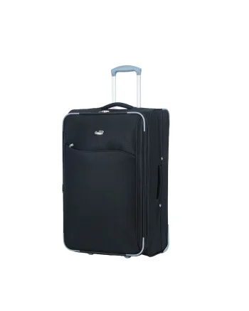Troler mediu extensibil  SW233 - 62x39.5x22.5 cm - +30% capacitate - bagaj de cala - poliester - 2 roti - negru