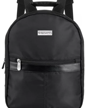 Rucsac dama - ® - Negru - Urban - Casual - Inchidere cu fermoar - Impermeabil - Bretele reglabile - Usor - Spatios - Nylon/Poliester - 31x25x10 cm - VILLA ECO - ZG624