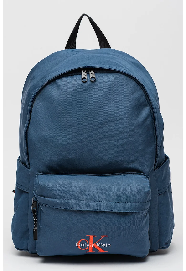 Rucsac din material textil cu buzunare exterioare - Bleumarin