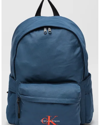 Rucsac din material textil cu buzunare exterioare - Bleumarin