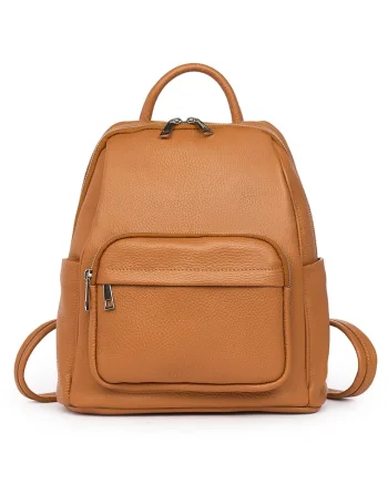 Rucsac din piele naturala - Vicenzo - 28x25x12cm - Coniac