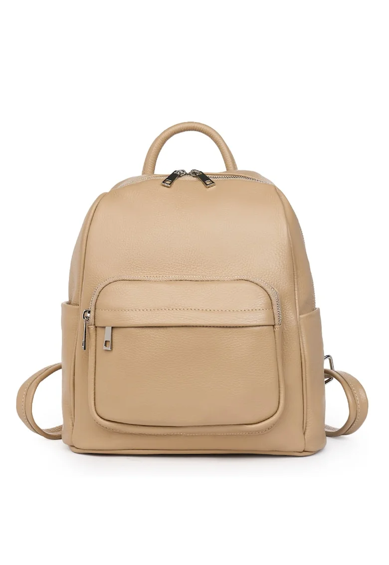 Rucsac din piele naturala - Vicenzo - 28x25x12cm - Bej