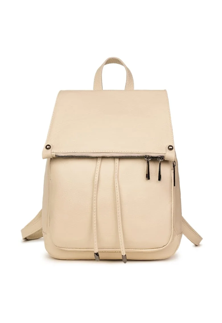 Rucsac piele naturala Jimmy maro - Crem