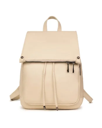 Rucsac piele naturala Jimmy maro - Crem
