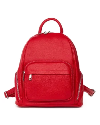 Rucsac din piele naturala Enzo - Rosu
