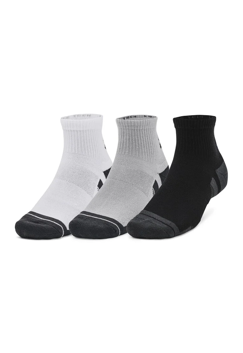 Set de sosete scurte unisex pentru fitness - 3 perechi - Alb/Negru/Gri