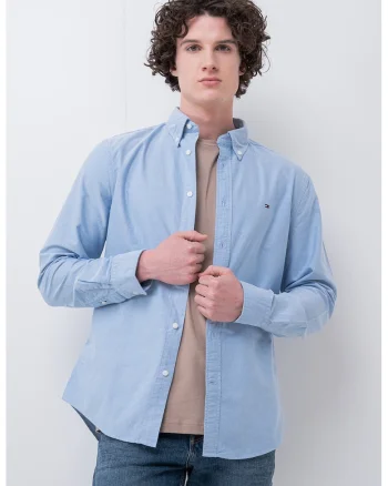 Camasa Oxford regular fit Heritage - Albastru deschis melange