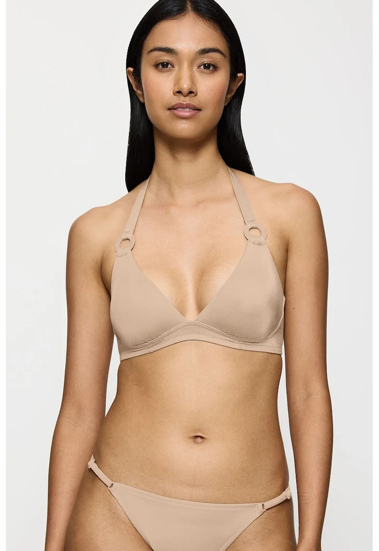 Sutien de baie cu cupe triunghiulare Midnight Swim - Maro deschis