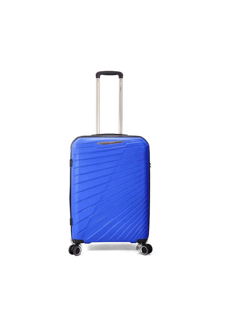 Troler  BZ 5808 - polipropilena - cifru - 4 roti 360° - Albastru