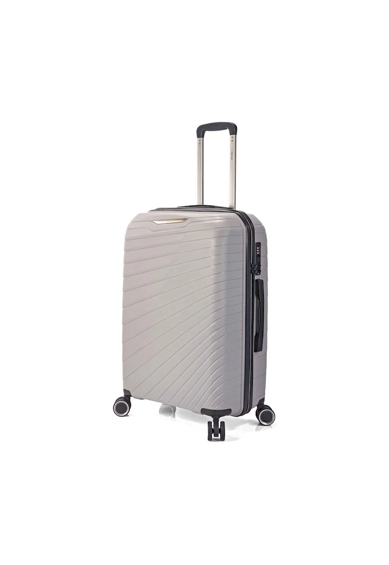 Troler  BZ 5808 - polipropilena - cifru - 4 roti 360° - Gri