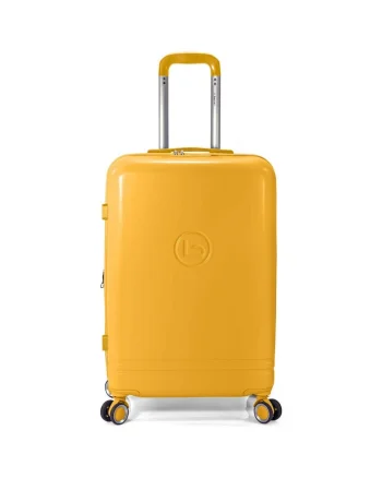 Troler mediu extensibil  BZ 5827 - 65x40x27 cm - bagaj de cala - ABS - 4 roti 360° - cifru - galben mustar