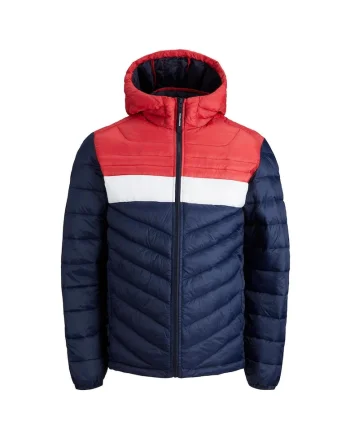 Geaca JACK &JONES Hero Puffer - 12211785-Navy Blazer TRUE RED BLOCKING 17402 - Albastru inchis
