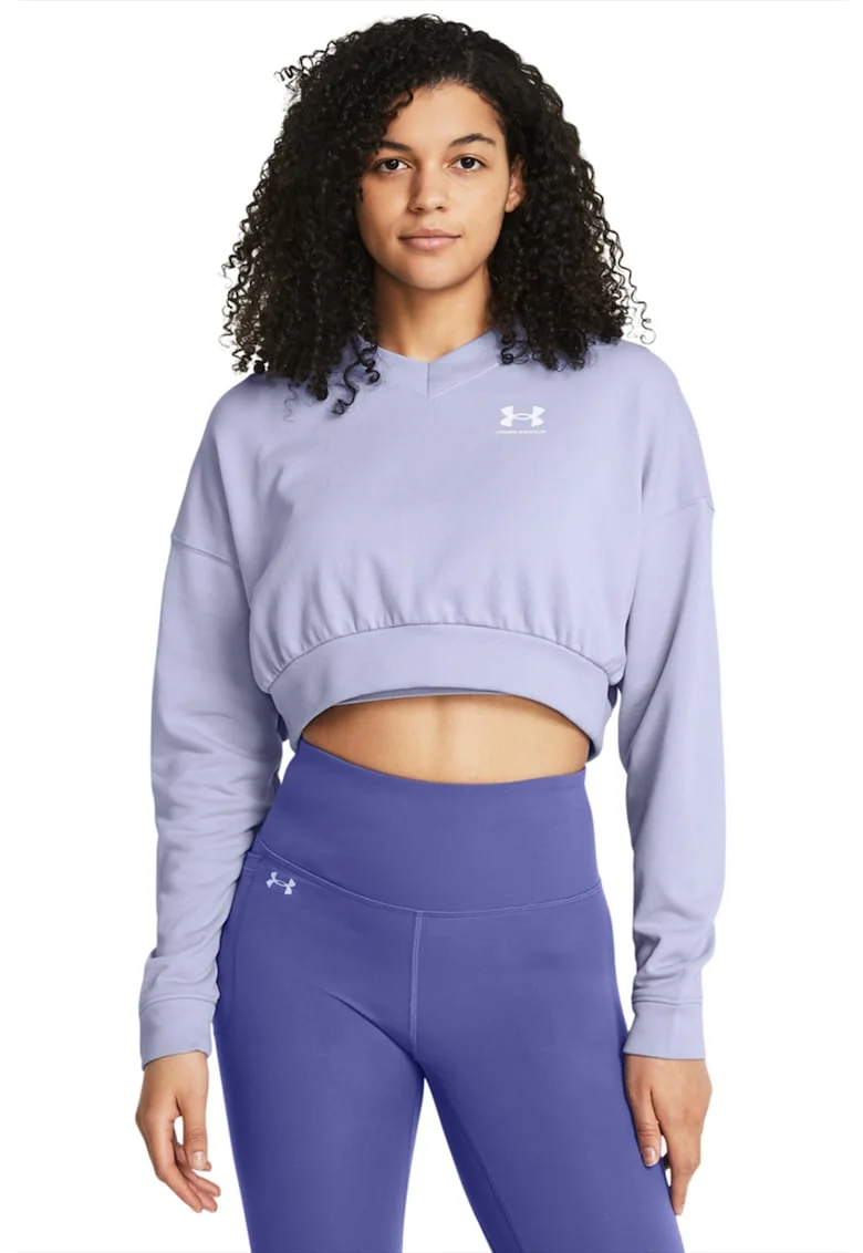 Bluza crop supradimensionata de trening din material terry Rival - Albastru lavanda