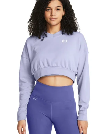Bluza crop supradimensionata de trening din material terry Rival - Albastru lavanda