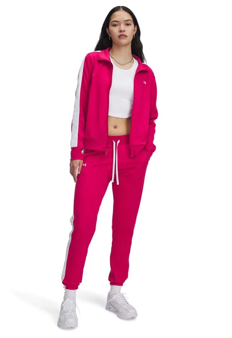 Trening slim fit cu fermoar Tricot - Alb/Fucsia