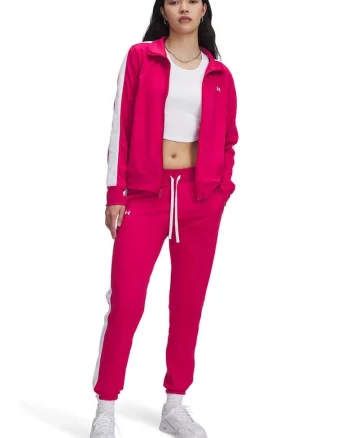 Trening slim fit cu fermoar Tricot - Alb/Fucsia