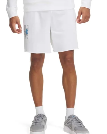 Pantaloni scurti din amestec de bumbac cu snur in talie - Alb