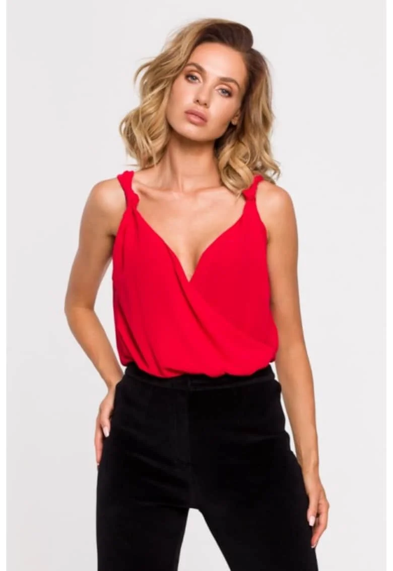 Body elegant din sifon - - Rosu