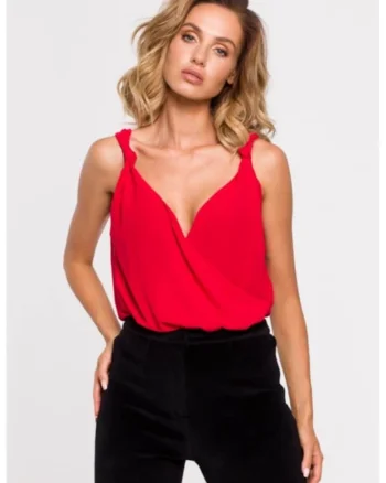 Body elegant din sifon - - Rosu