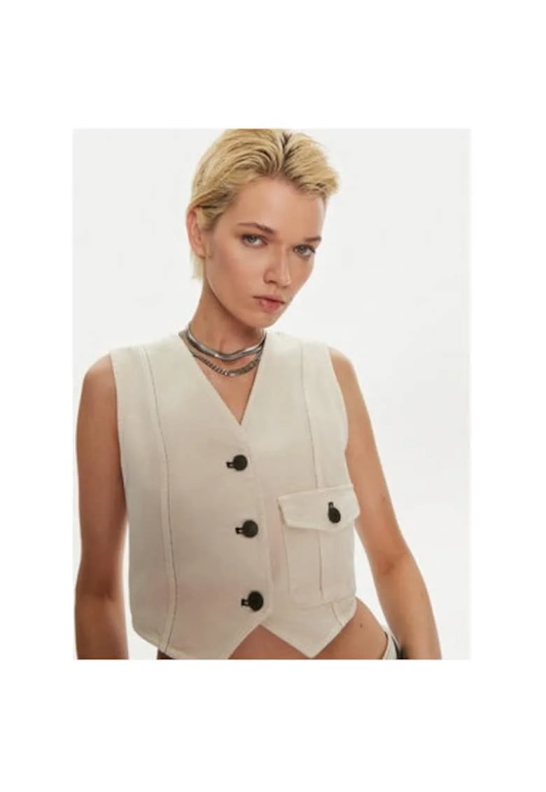 Vesta dama -  304759932 - Bumbac - Bej - Bej