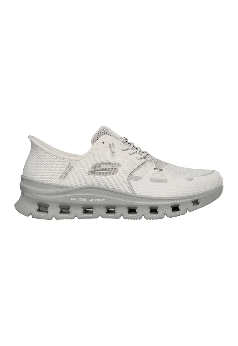 Pantofi sport slip-ins din material textil cu garnituri dinn material sintetic Glide Step Pro - Alb murdar