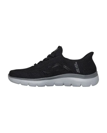 Pantofi sport slip-on din material textil cu perforatii Summits - Negru