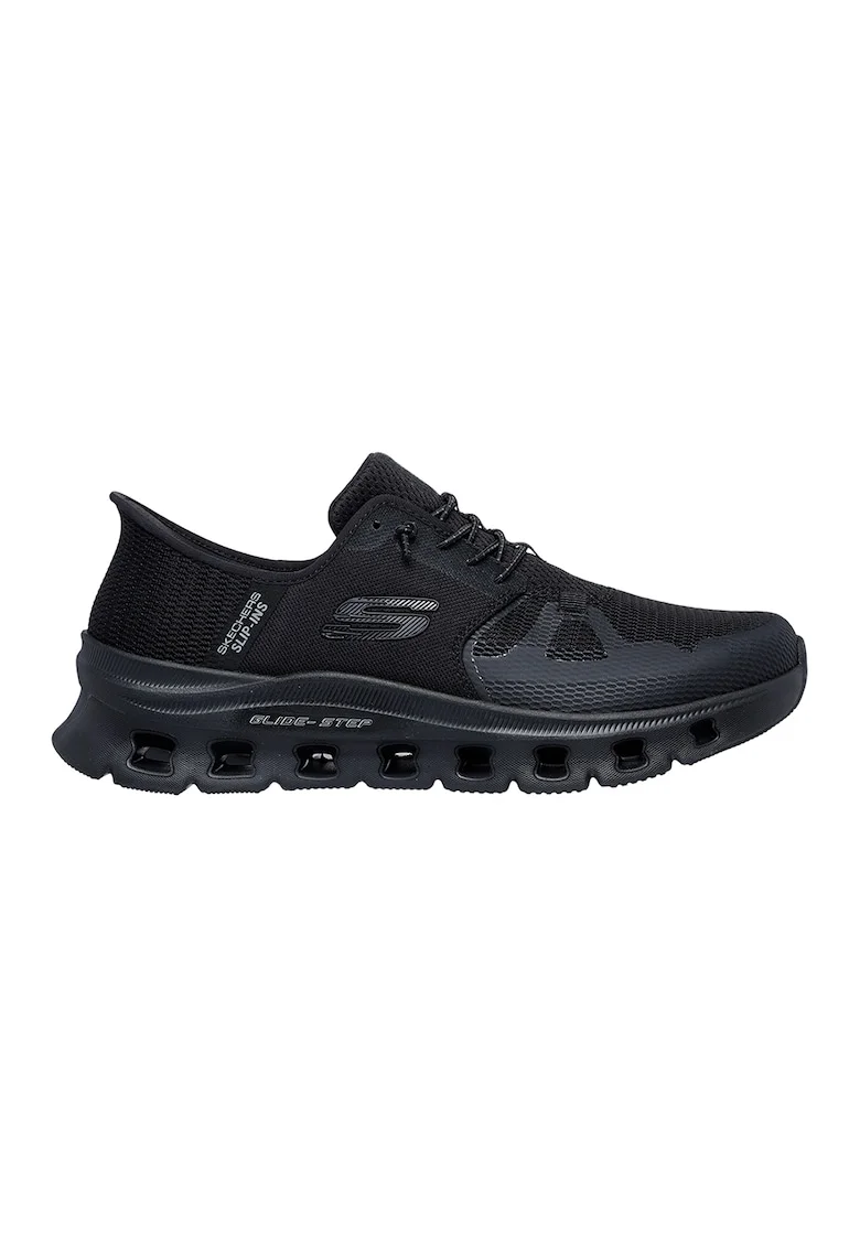 Pantofi sport slip-ins din material textil cu garnituri dinn material sintetic Glide Step Pro - Negru