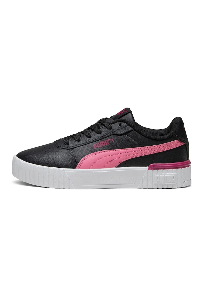 Pantofi sport cu insertii de piele Carina 2.0 - Alb/Negru/Roz