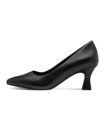Pantofi de piele ecologica cu varf ascutit - Negru