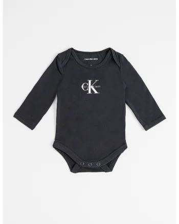 Body din amestec de bumbac cu logo - Alb/Negru