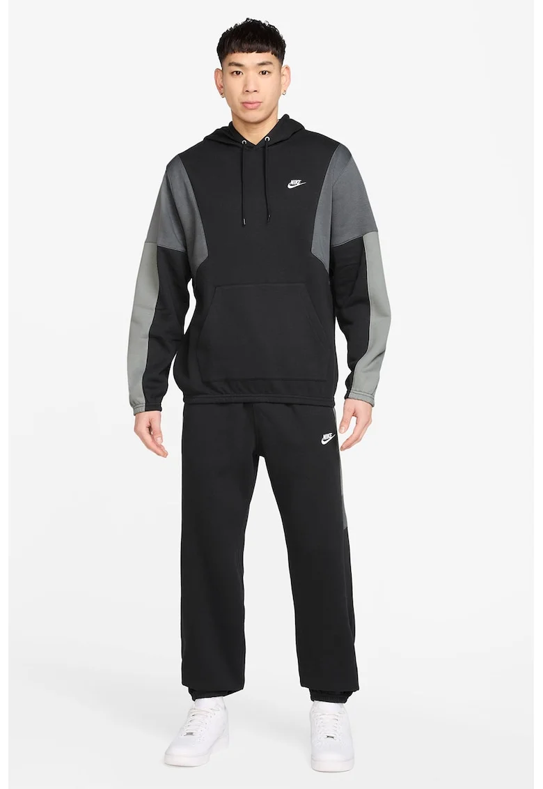 Trening din material fleece cu model colorblock Club - Negru/Gri inchis