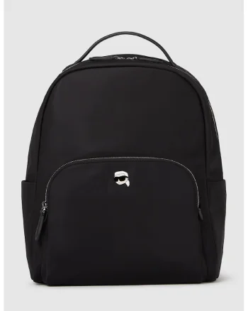 Rucsac cu buzunar frontal si logo - Negru