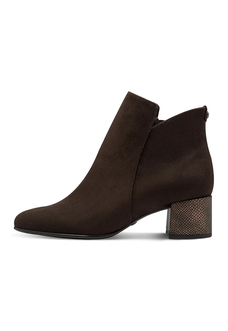 Botine de piele ecologica - Maro inchis