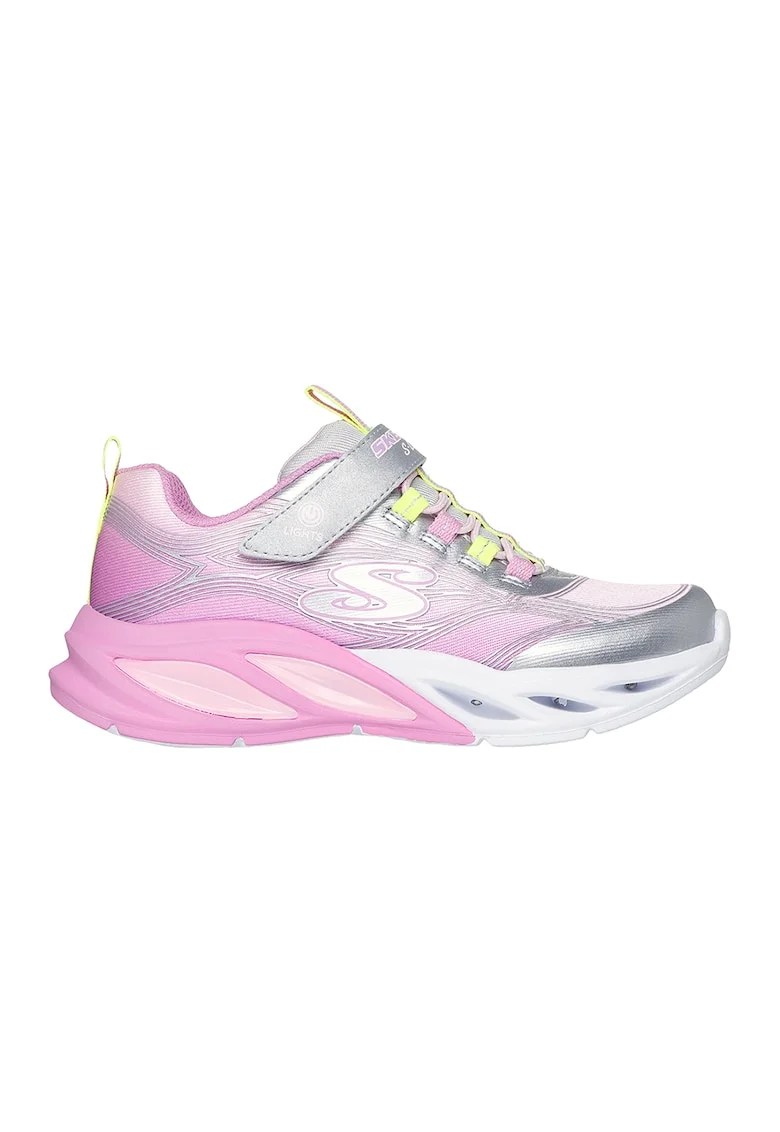 Pantofi sport S-Lights Cosmic Glow cu LED-uri - Roz/Verde lime/Argintiu