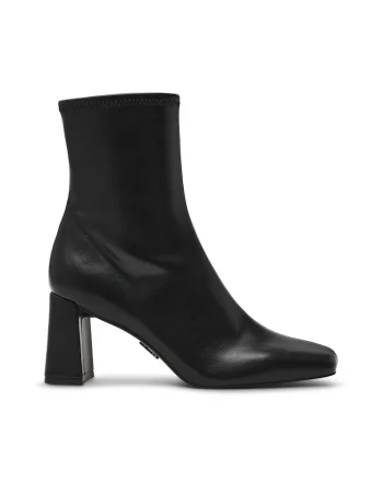 Botine de piele ecologica cu toc masiv Odesa - Negru
