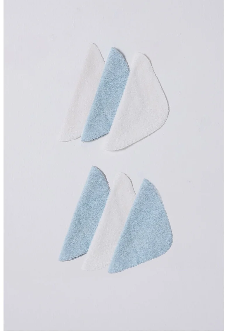 Set de prosoape mici - 6 piese - Albastru pastel/Alb optic