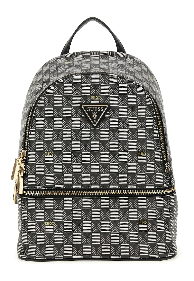 Rucsac cu model si barete ajustabile Follie - Negru/Alb murdar