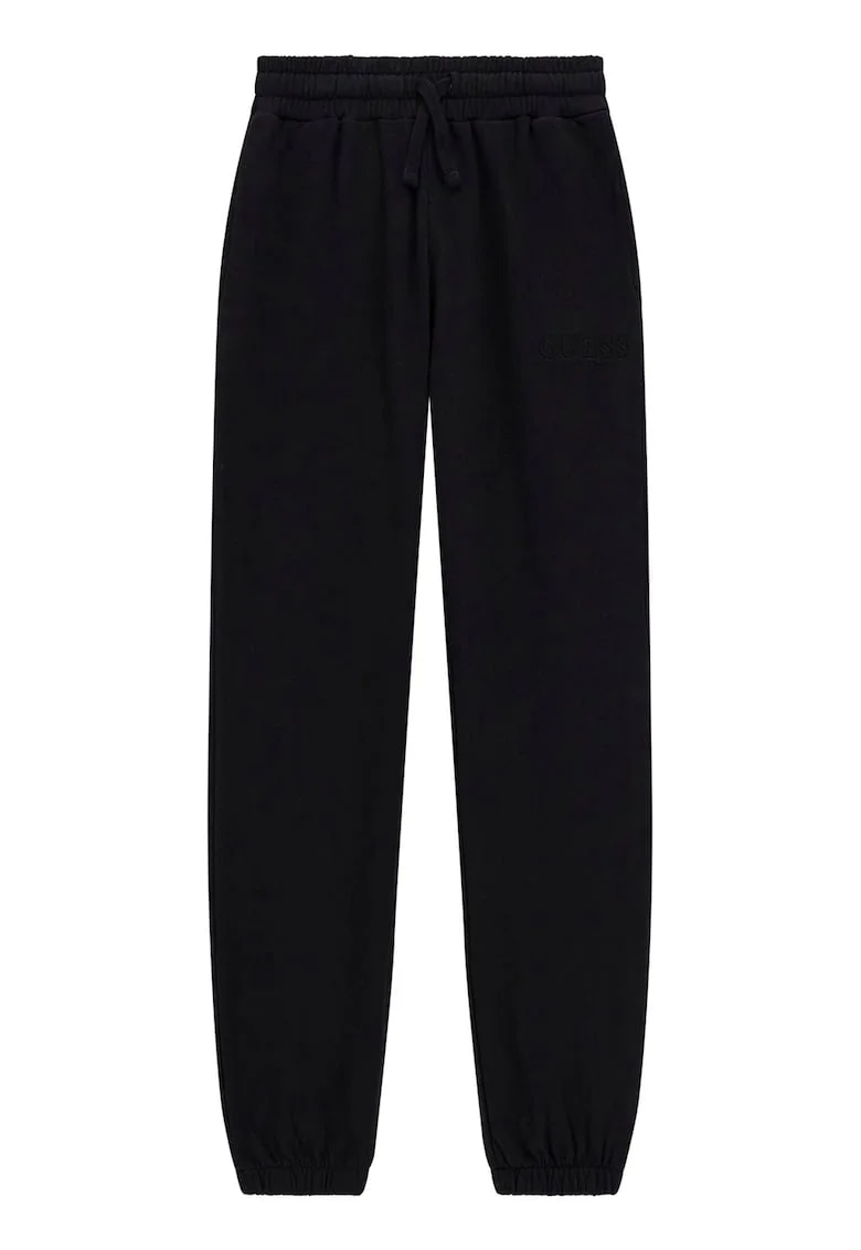 Pantaloni de trening din bumbac cu snur - Negru