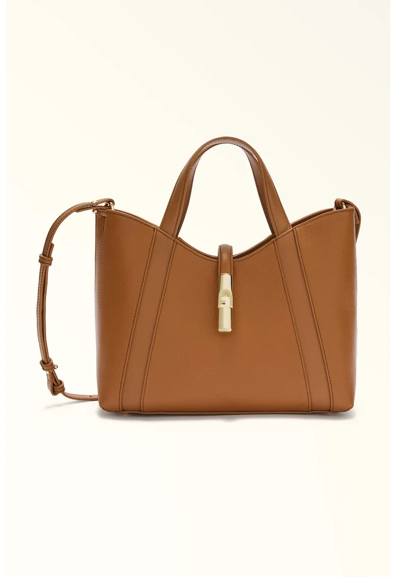 Geanta shopper din piele cu bareta detasabila Goggia - Caramel