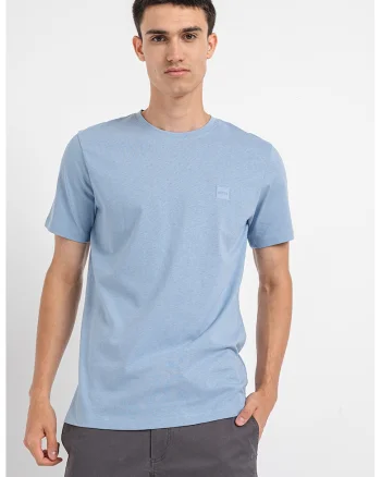 Tricou din bumbac cu aplicatie logo Tales - Albastru deschis