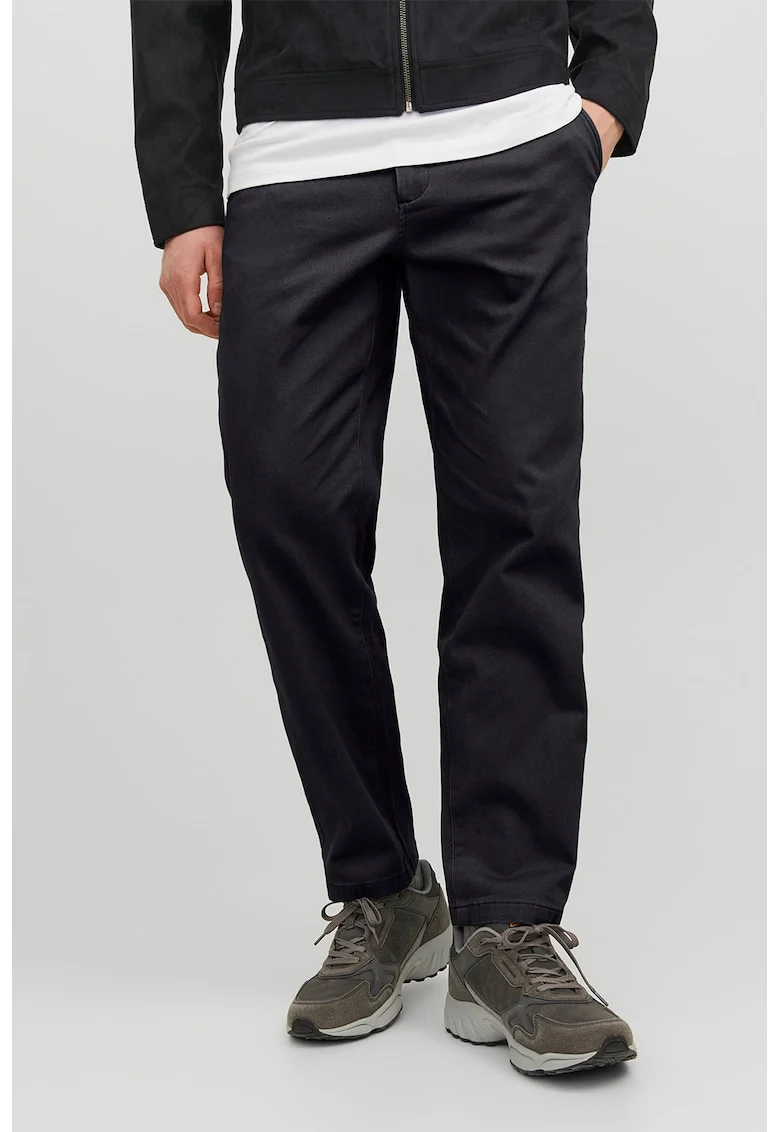 Pantaloni chino cu talie medie - Negru