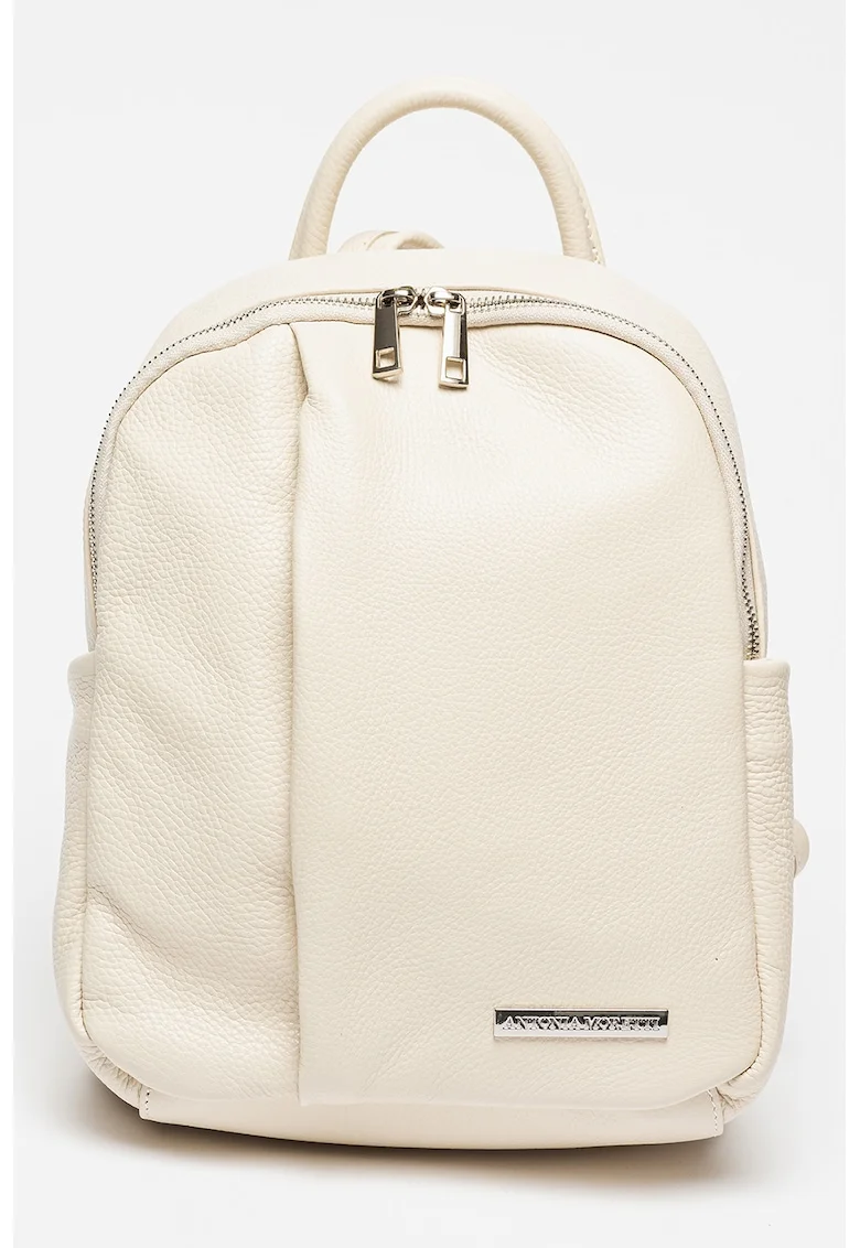 Rucsac de piele cu barete ajustabile - Bej deschis
